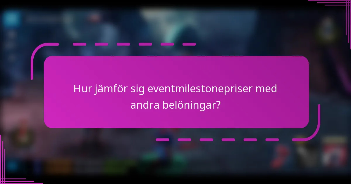 Hur jämför sig eventmilestonepriser med andra belöningar?