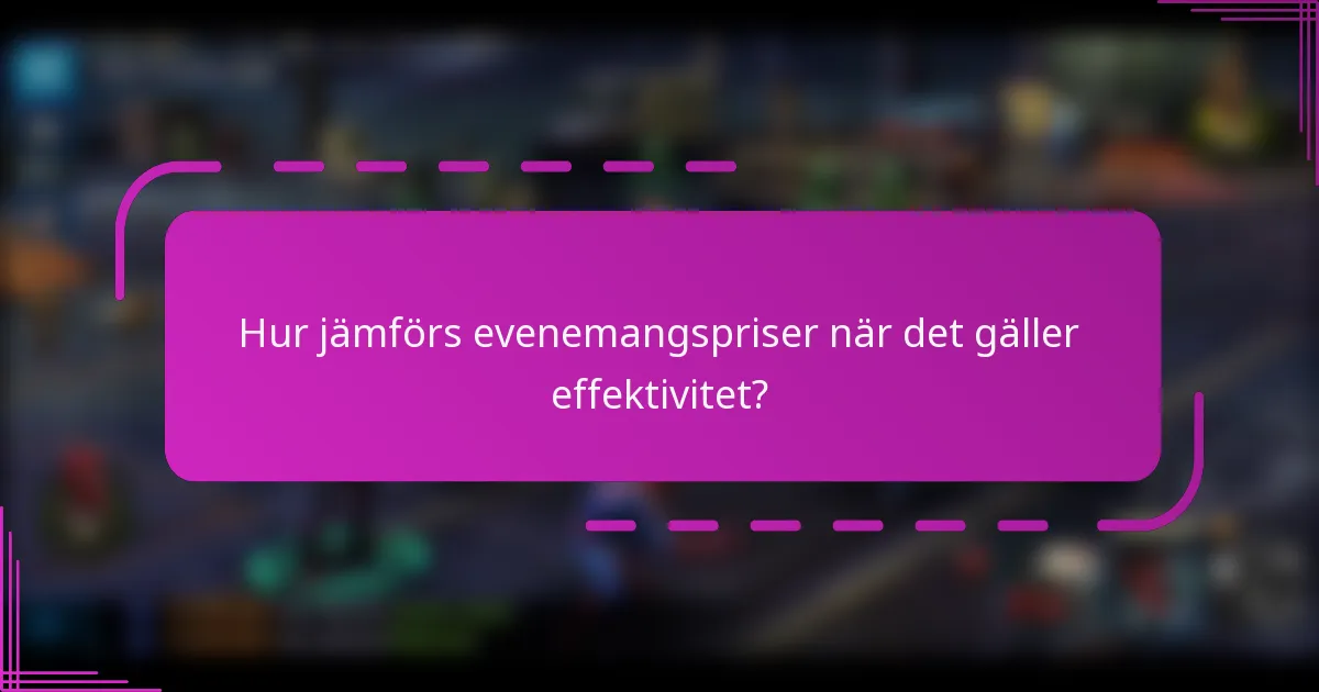 Hur jämförs evenemangspriser när det gäller effektivitet?