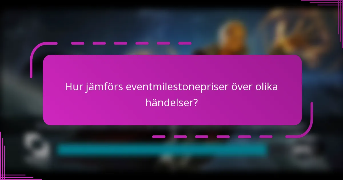 Hur jämförs eventmilestonepriser över olika händelser?