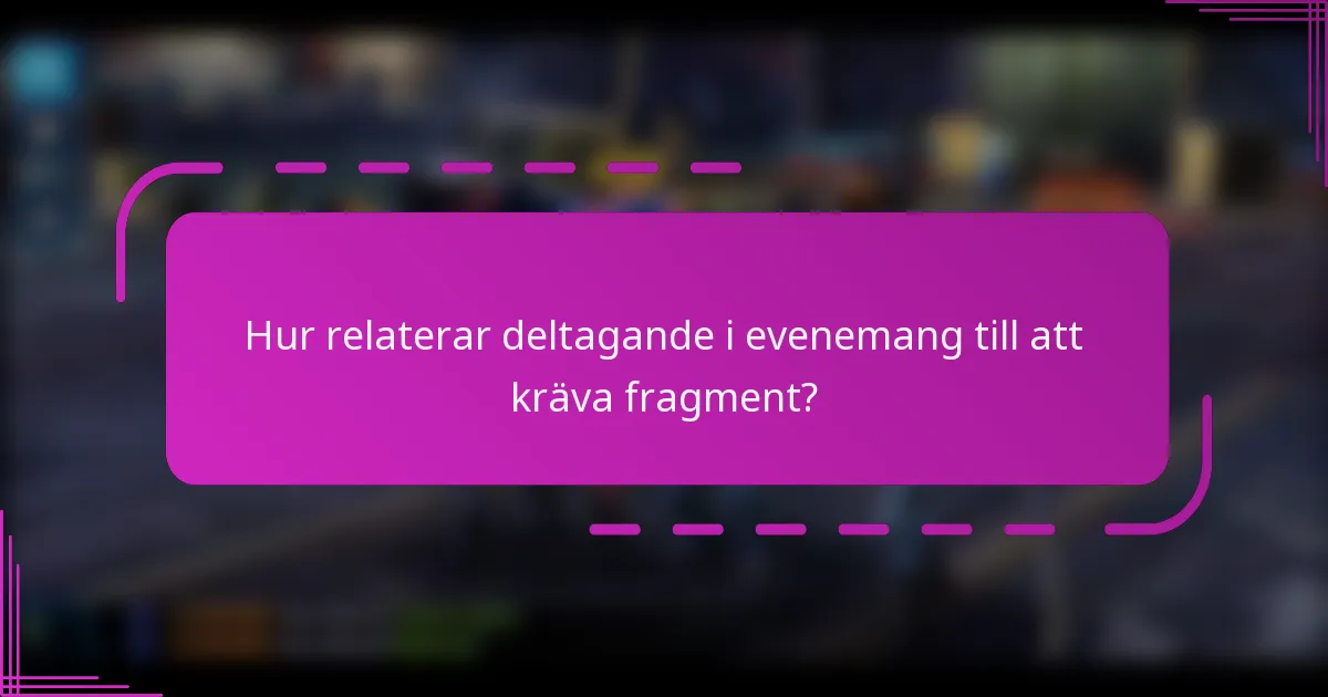 Hur relaterar deltagande i evenemang till att kräva fragment?