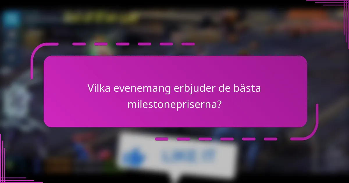 Vilka evenemang erbjuder de bästa milestonepriserna?